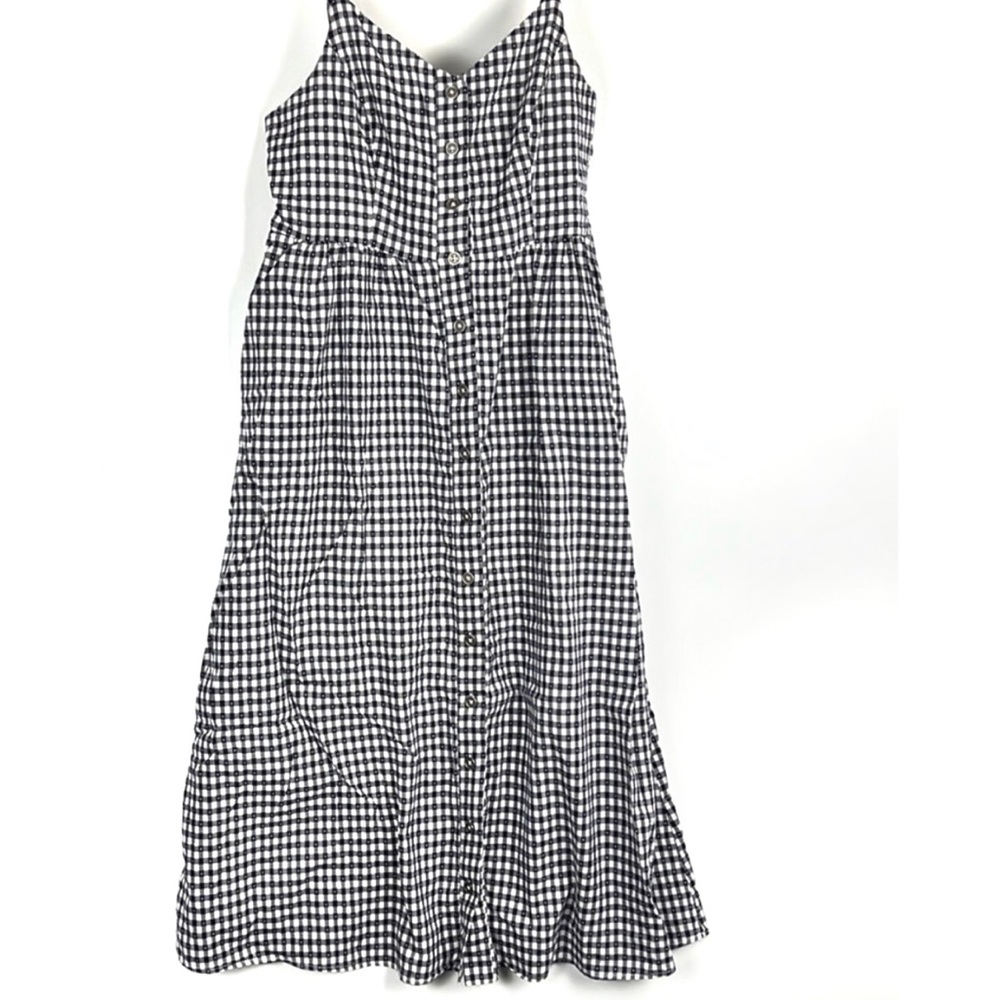 Modcloth Button Front Gingham Dress Sz: L